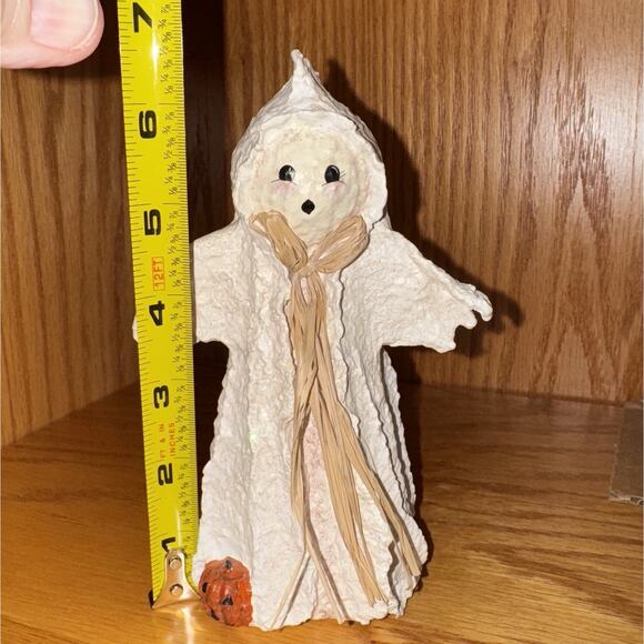 Vintage Broomsnickle Ghost Pumpkin Figurine Linda Lindquist Baldwin Enesco 1997 - Picture 3 of 10